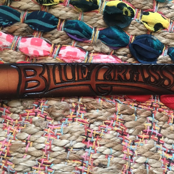 Blue Grass Leather stamped belt banjo guitar - Picture 3 of 8